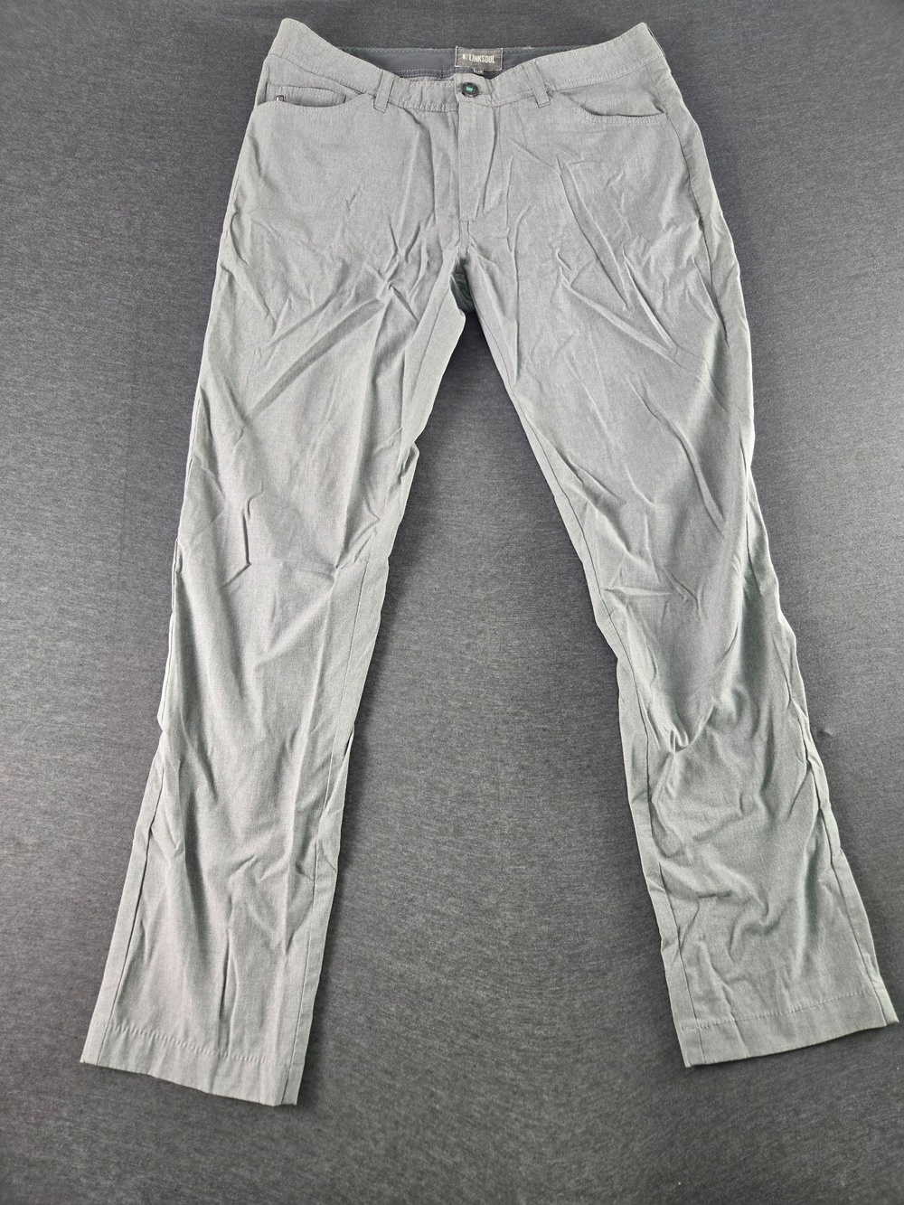 Linksoul Pants Mens 32S Gray Stretch Chino Straight Leg 5 Pocket Golf Casual